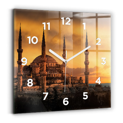 Horloge carrée en verre Mosquée d'Istanbul