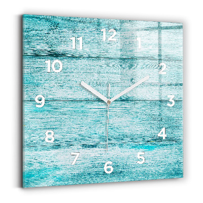 Pendule carrée en verre Vieux bois bleu
