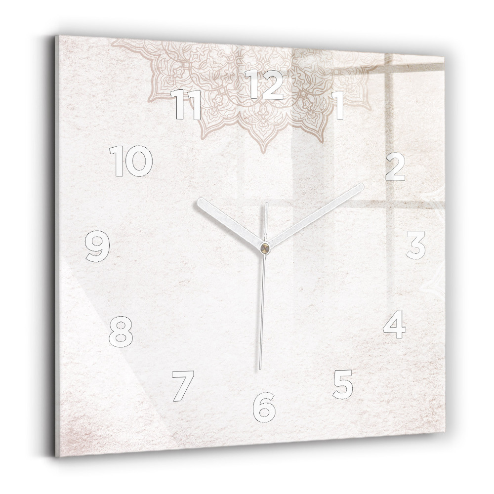 Horloge carrée en verre Motif décoratif