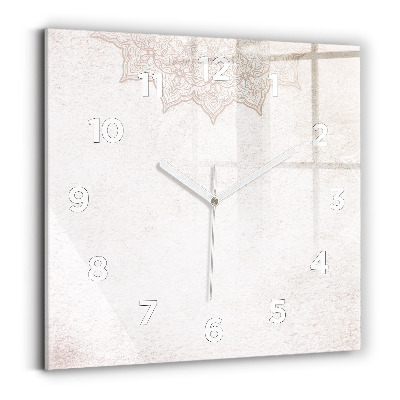 Horloge carrée en verre Motif décoratif