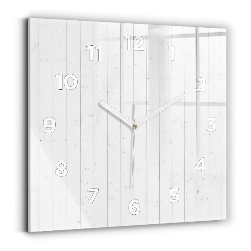 Horloge murale carrée Motif de panneaux en bois