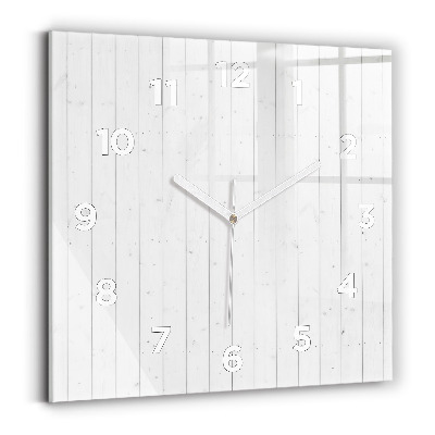 Horloge murale carrée Motif de panneaux en bois