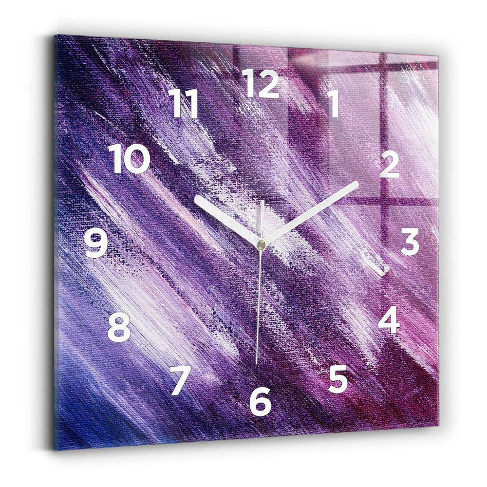 Horloge carrée en verre Texture de peinture acrylique