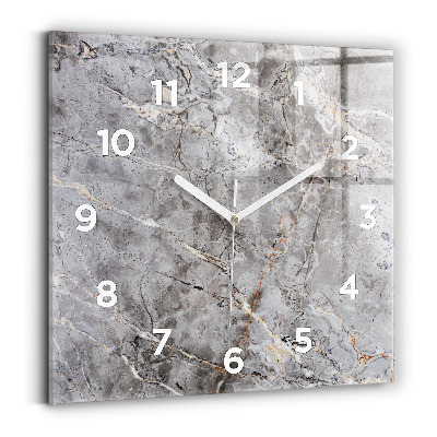 Horloge murale carrée Marbre de granit gris