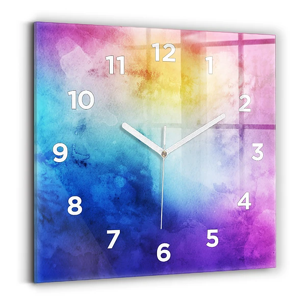 Horloge murale carrée Taches colorées
