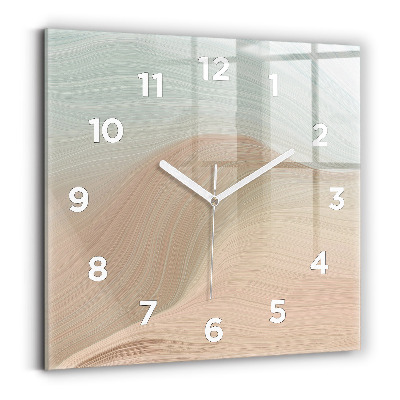 Horloge carrée en verre Vague abstraite