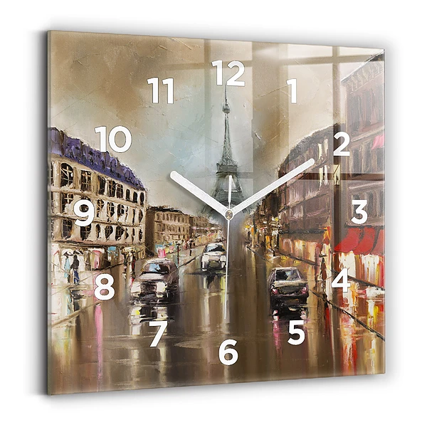 Horloge carrée en verre Architecture de la ville de Paris