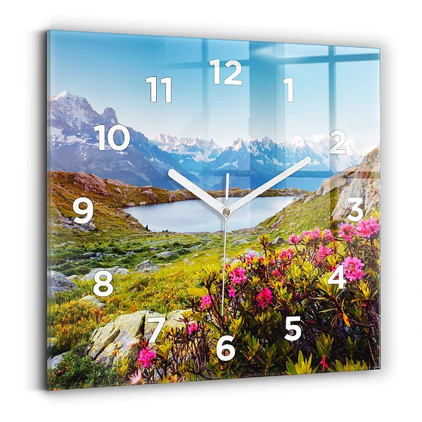 Horloge murale carrée Mont Blanc Chamonix glacier