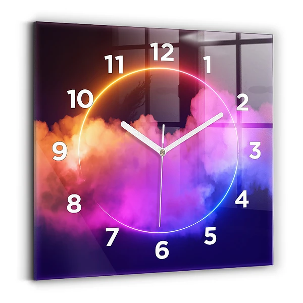 Horloge murale carrée Fumée abstraite en 3D