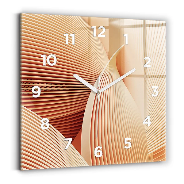 Horloge murale carrée Motif abstrait de vagues