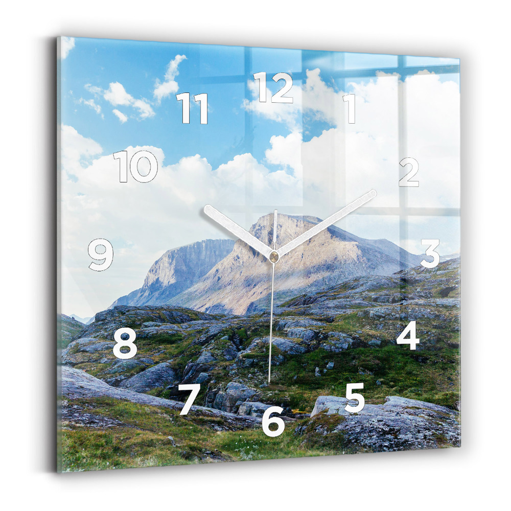 Horloge carrée en verre Paysage rocheux