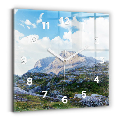 Horloge carrée en verre Paysage rocheux