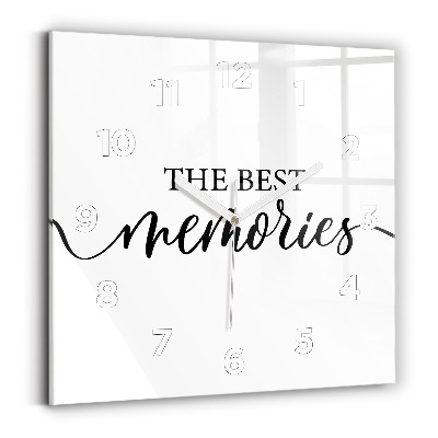 Horloge carrée en verre Inscription de souvenirs