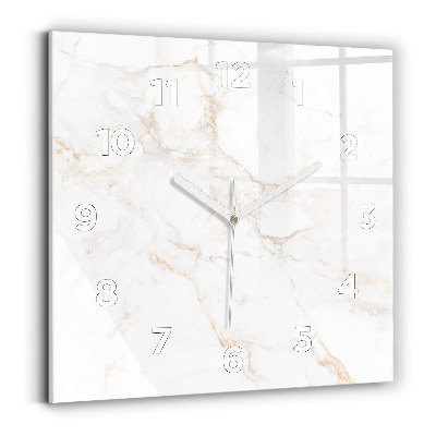 Pendule carrée en verre Marbre élégant
