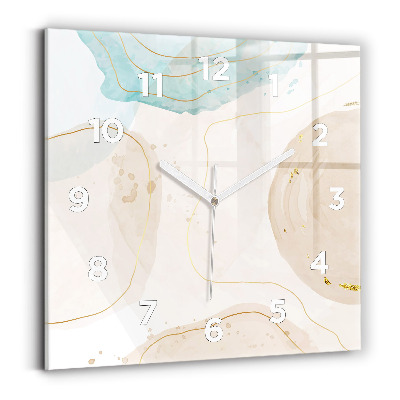 Horloge murale carrée Taches d'aquarelle