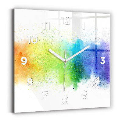 Horloge murale carrée Arc-en-ciel abstrait