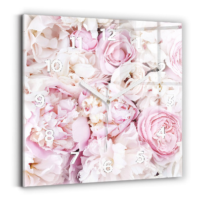 Horloge murale carrée Fleurs décoratives