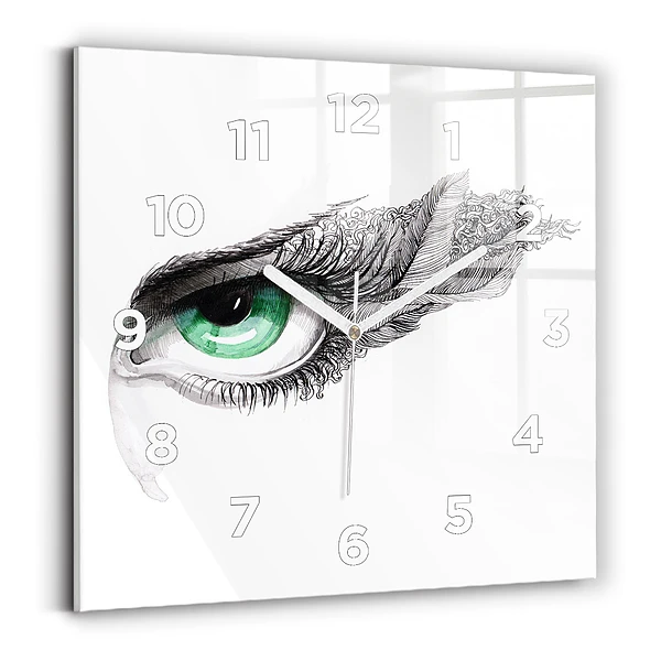 Horloge murale carrée Oeil humain abstrait
