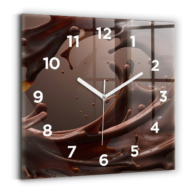 Pendule carrée en verre Vagues de cacao