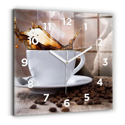 Horloge murale carrée Tasse de café