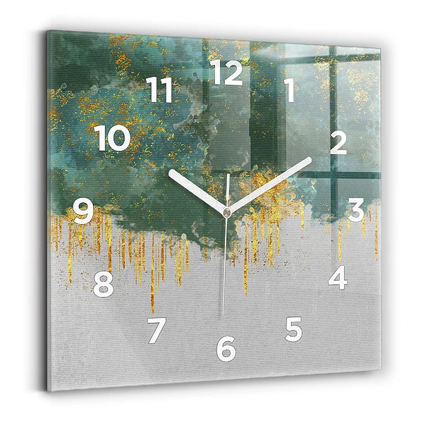 Pendule carrée en verre Motif décoratif