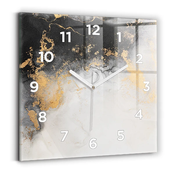 Horloge carrée en verre Marbre artistique