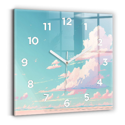 Horloge murale carrée Ciel couleur pastel