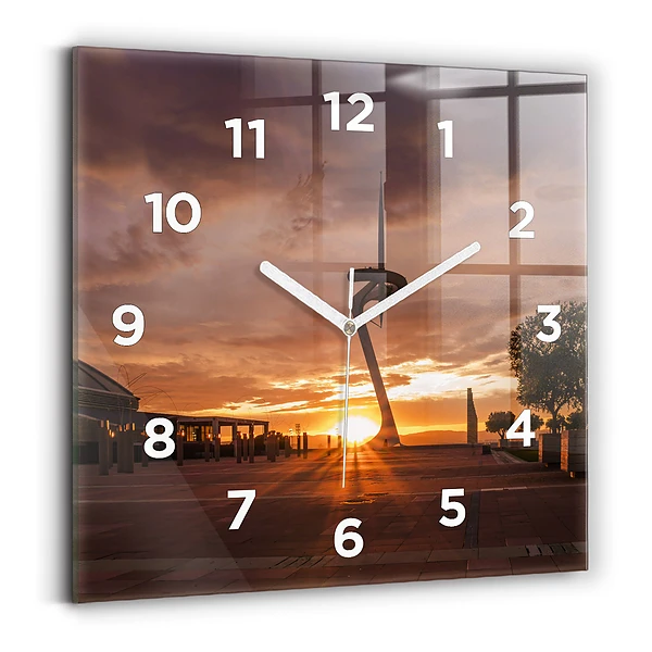 Horloge carrée en verre Parc olympique de Barcelone