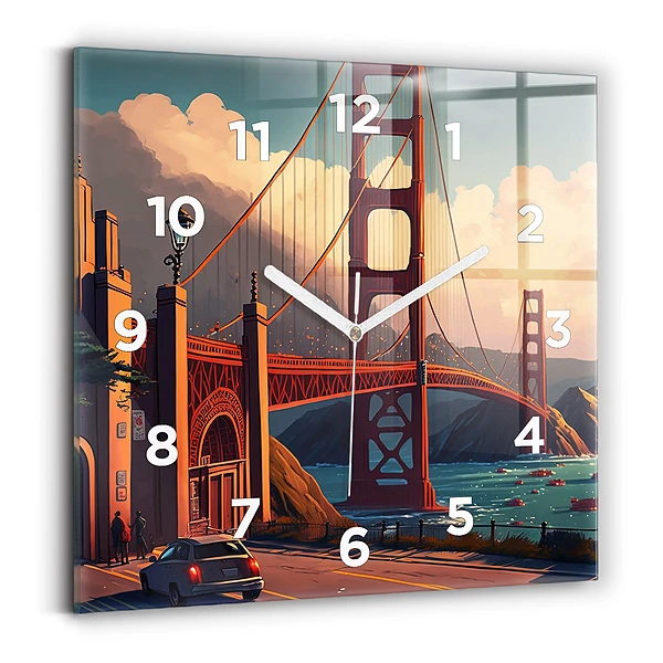 Horloge carrée en verre Pont à San Francisco