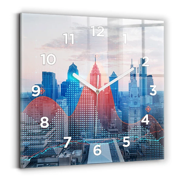 Horloge carrée en verre Gratte-ciel à Philadelphie