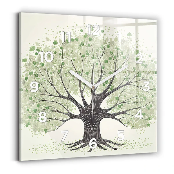 Horloge murale carrée Grand arbre nature