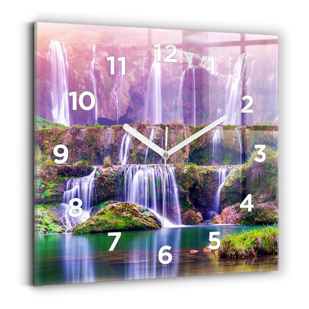 Horloge carrée en verre Chute d'eau Jiulong Chine