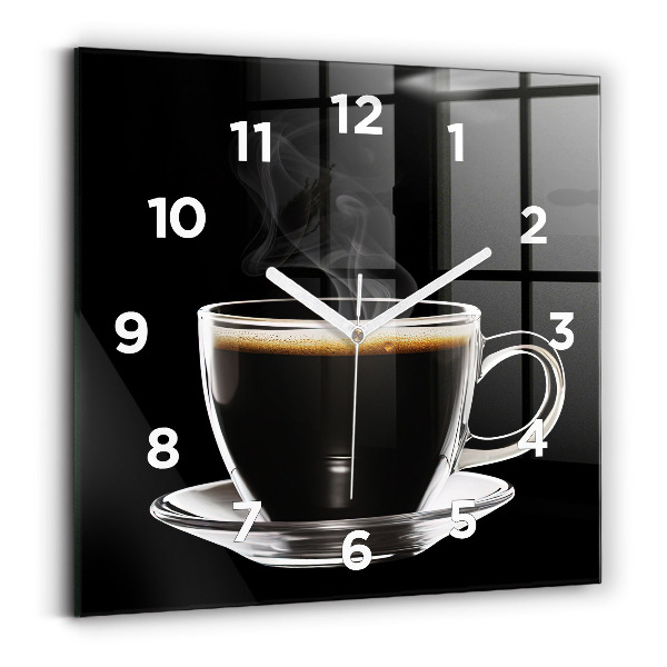 Horloge murale carrée Café noir
