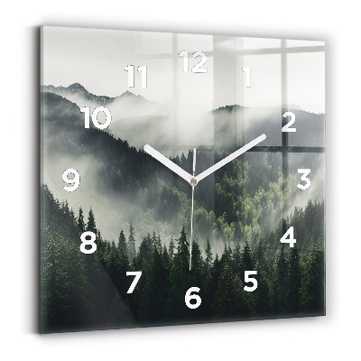 Horloge murale carrée Paysage de forêt