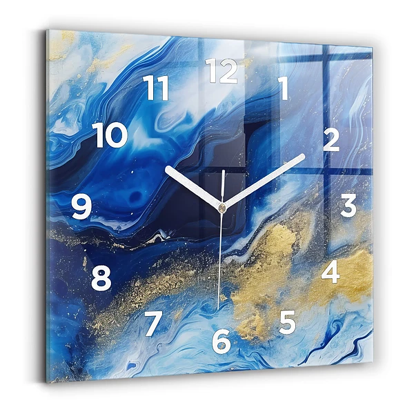 Horloge murale carrée Marbre bleu