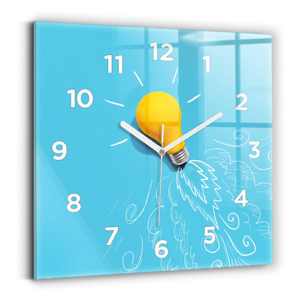 Horloge murale carrée Dessin d'ampoule