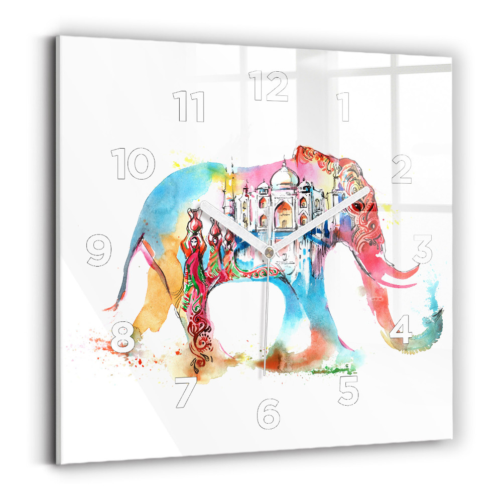 Pendule carrée en verre Culture de l'Inde