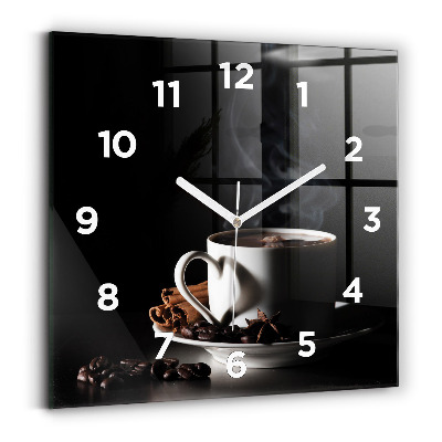 Horloge murale carrée Tasse de café