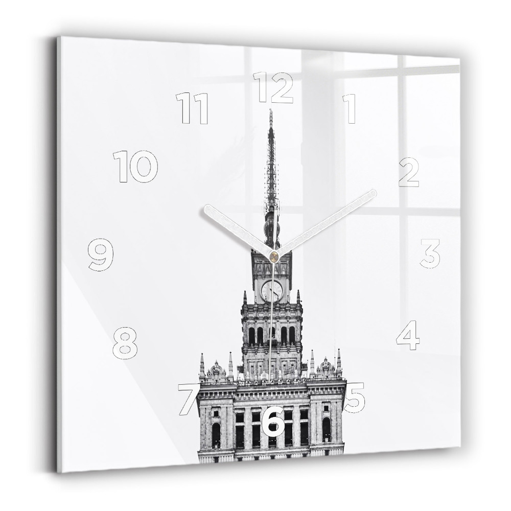 Horloge carrée en verre Palais de la culture et des sciences