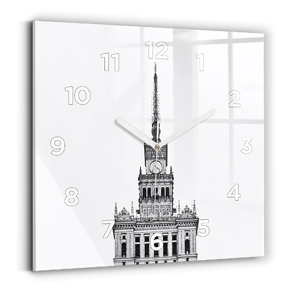 Horloge carrée en verre Palais de la culture et des sciences