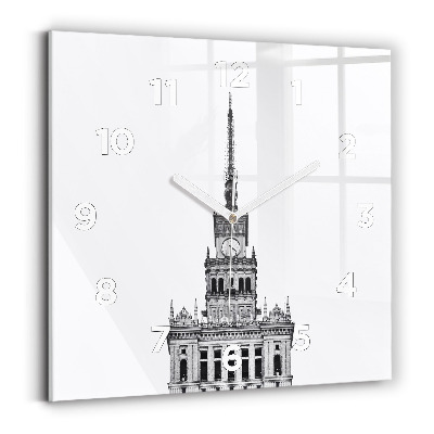 Horloge carrée en verre Palais de la culture et des sciences