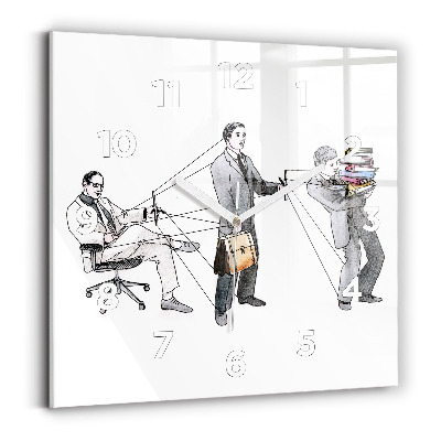 Pendule carrée en verre Personnages en marionnettes