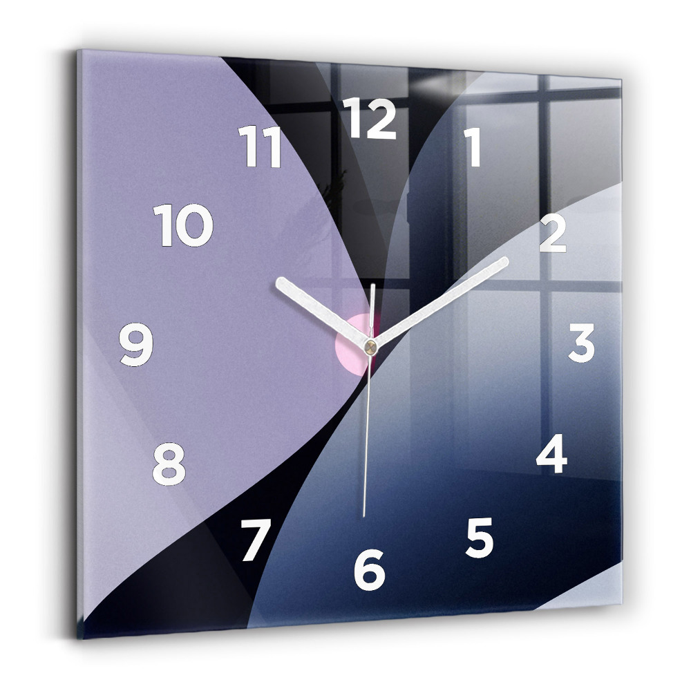 Pendule carrée en verre Soleil abstrait