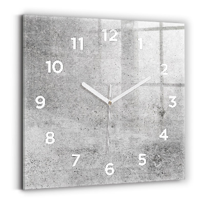 Pendule carrée en verre Mur brut