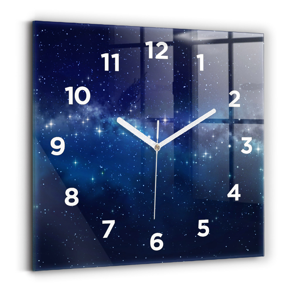Horloge murale carrée Étoiles dans le ciel noir