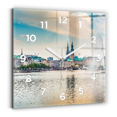 Pendule carrée en verre Binnenalster à Hambourg