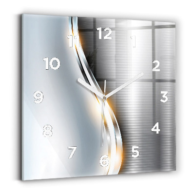 Pendule carrée en verre Abstraction métallique