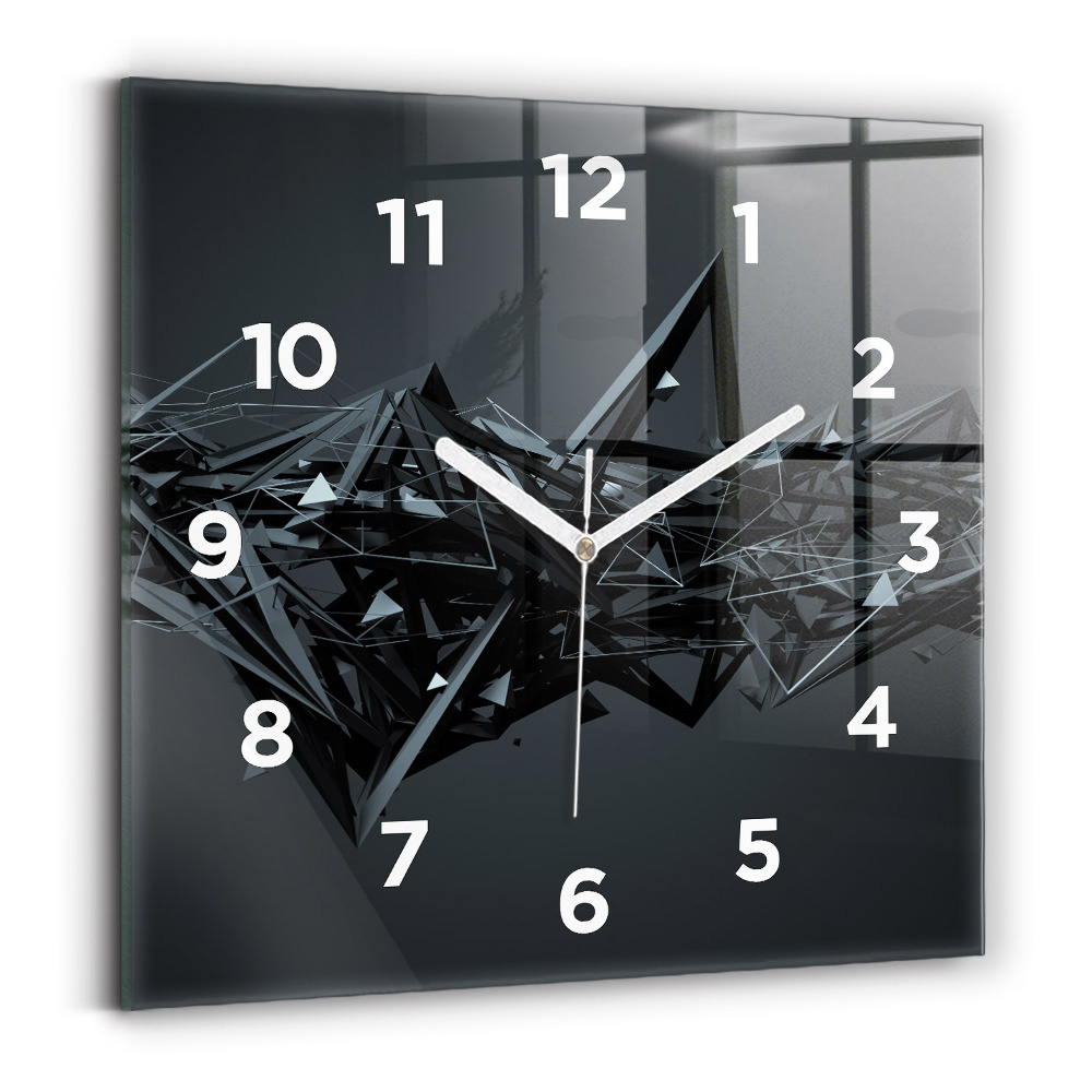Horloge murale carrée Abstraction noire