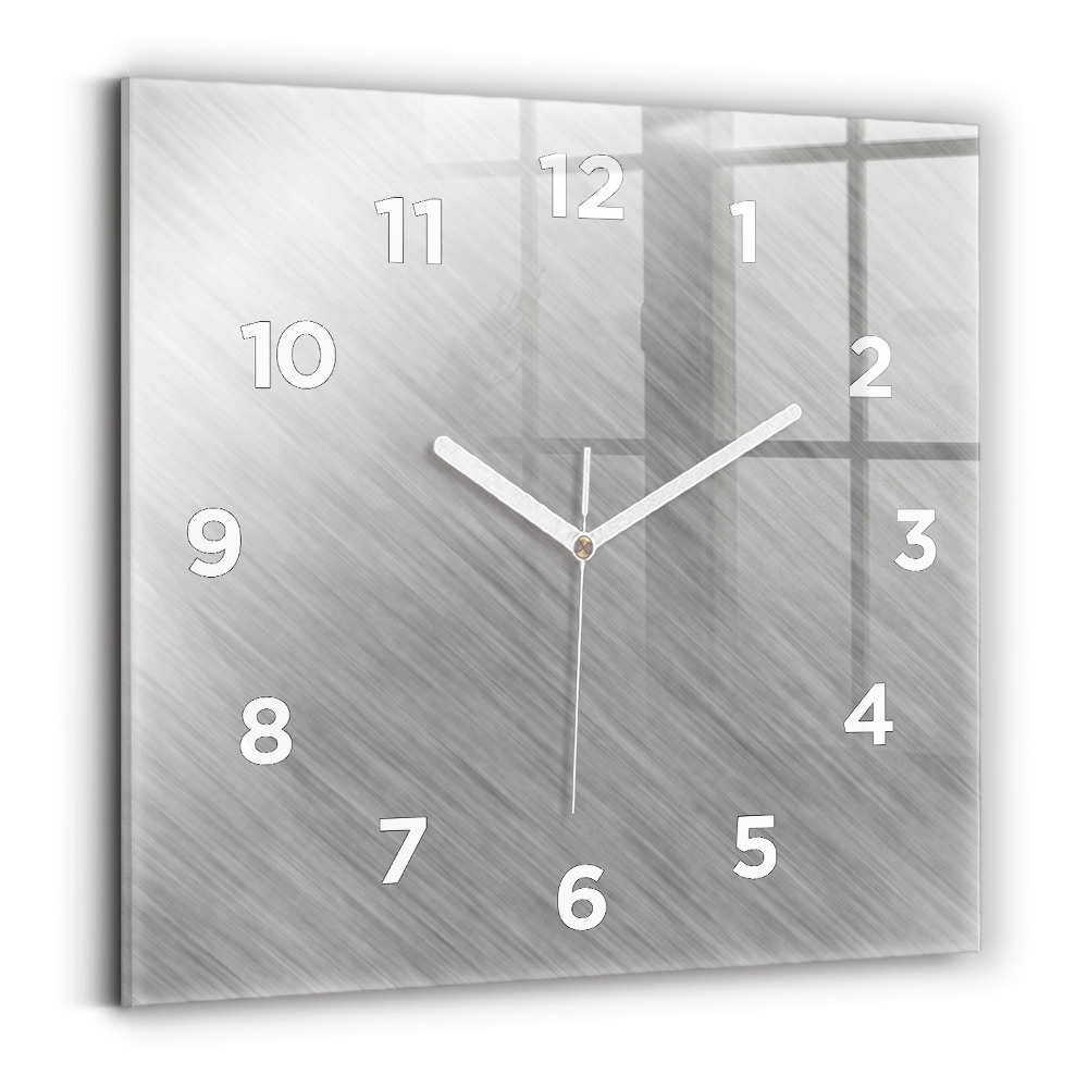 Pendule carrée en verre Mur en métal
