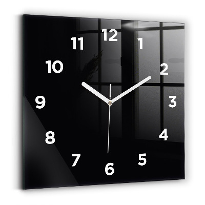 Horloge carrée en verre Noir